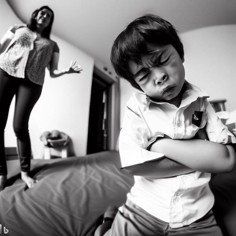 A child looking frustrated while their parent is lecturing them, Parenting, family, success, obstacles, frustration, Digital, Wide-angle lens, Midday, Candid, Black and white