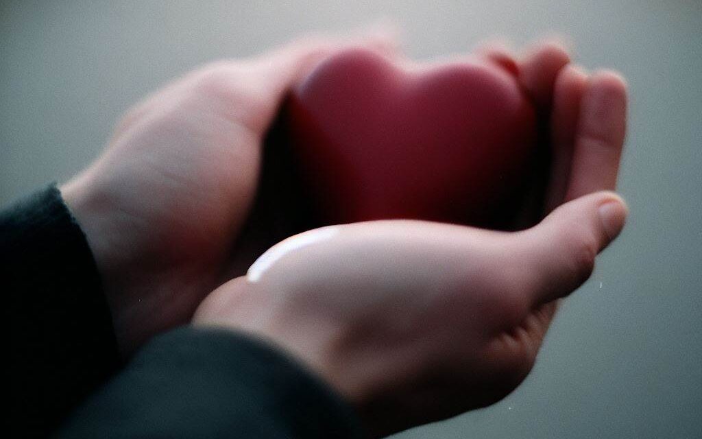 Image of a person holding a heart in their hand, trust, communication, boundaries, mutual respect, emotional intelligence, DSLR camera, 50mm lens, early morning, candid, Fujifilm Pro 400H