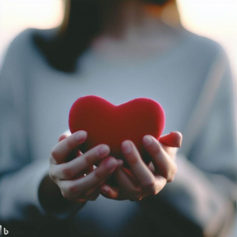 Image of a person holding a heart in their hand, trust, communication, boundaries, mutual respect, emotional intelligence, DSLR camera, 50mm lens, early morning, candid, Fujifilm Pro 400H